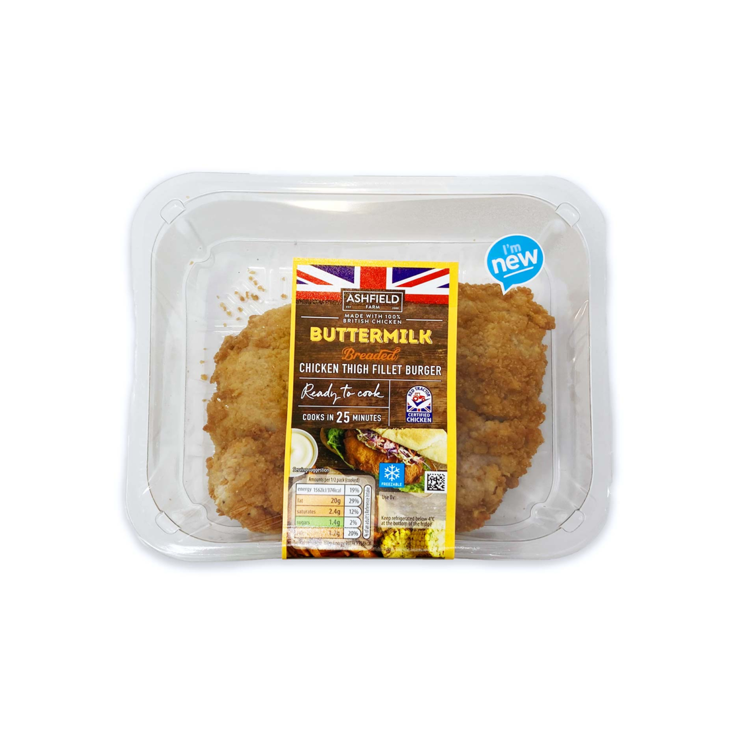 Ashfield Farm Buttermilk Breaded Chicken Thigh Fillet Burger 315g ALDI