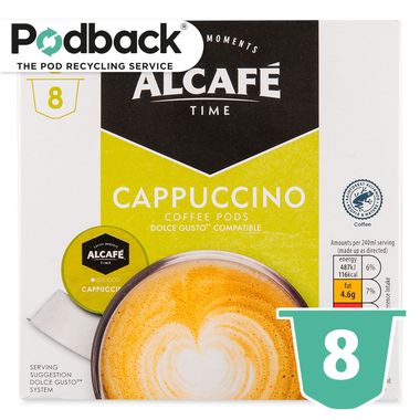 Alcafé Cappuccino Coffee Pods 186g/8 Pack