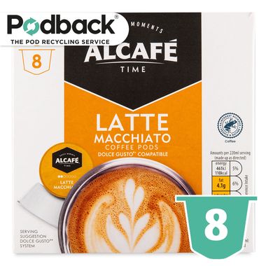 Alcafé Latte Macchiato Coffee Pods 183g/8 Pack