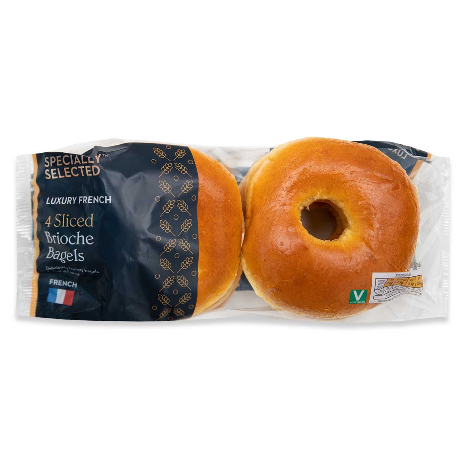 Luxury French 4 Sliced Brioche Bagels 300g Specially Selected Aldiie