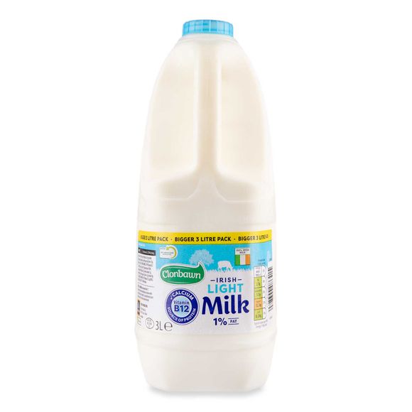 Irish Light Milk 1% Fat 3l Clonbawn | ALDI.IE