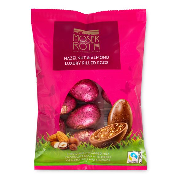 Hazelnut And Almond Luxury Filled Eggs 150g Moser Roth Aldiie