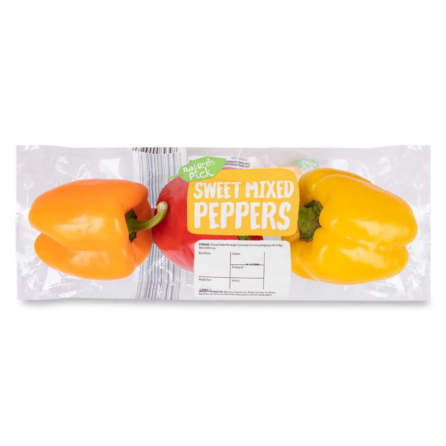 Sweet Mixed Peppers 3 Pack Nature's Pick | ALDI.IE