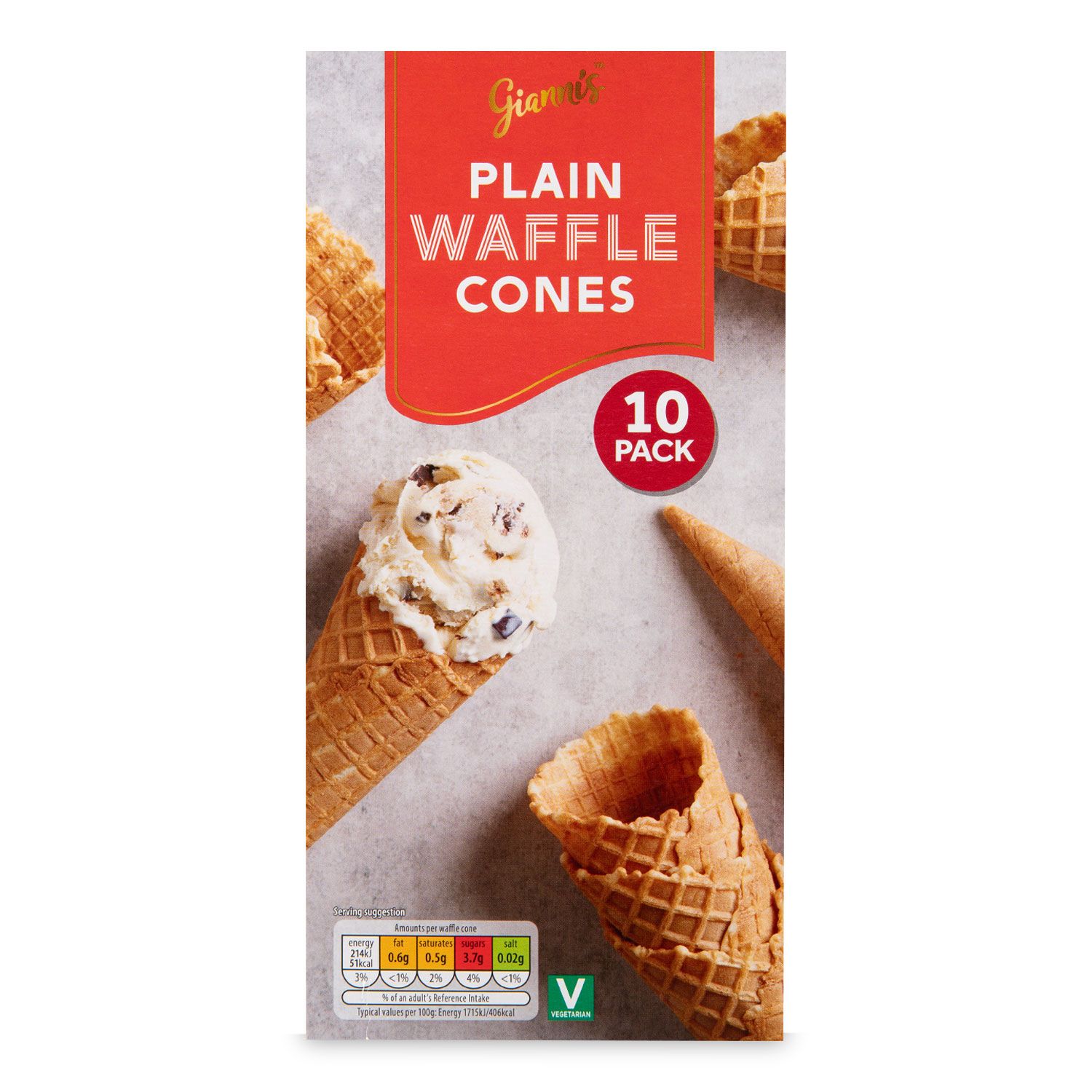 10 Plain Waffle Cones 125g Gianni's | ALDI.IE