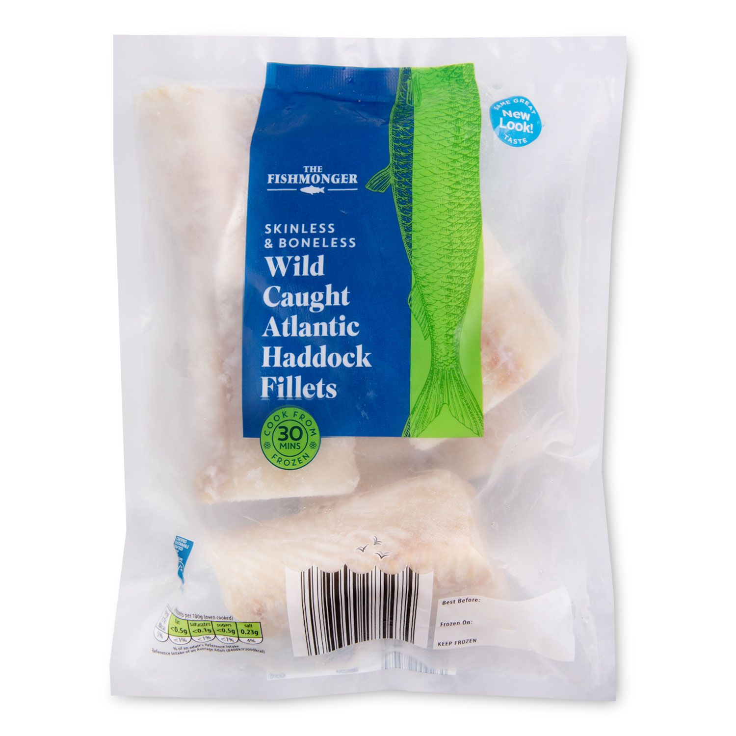 Skinless And Boneless Wild Caught Atlantic Haddock Fillets 400g The