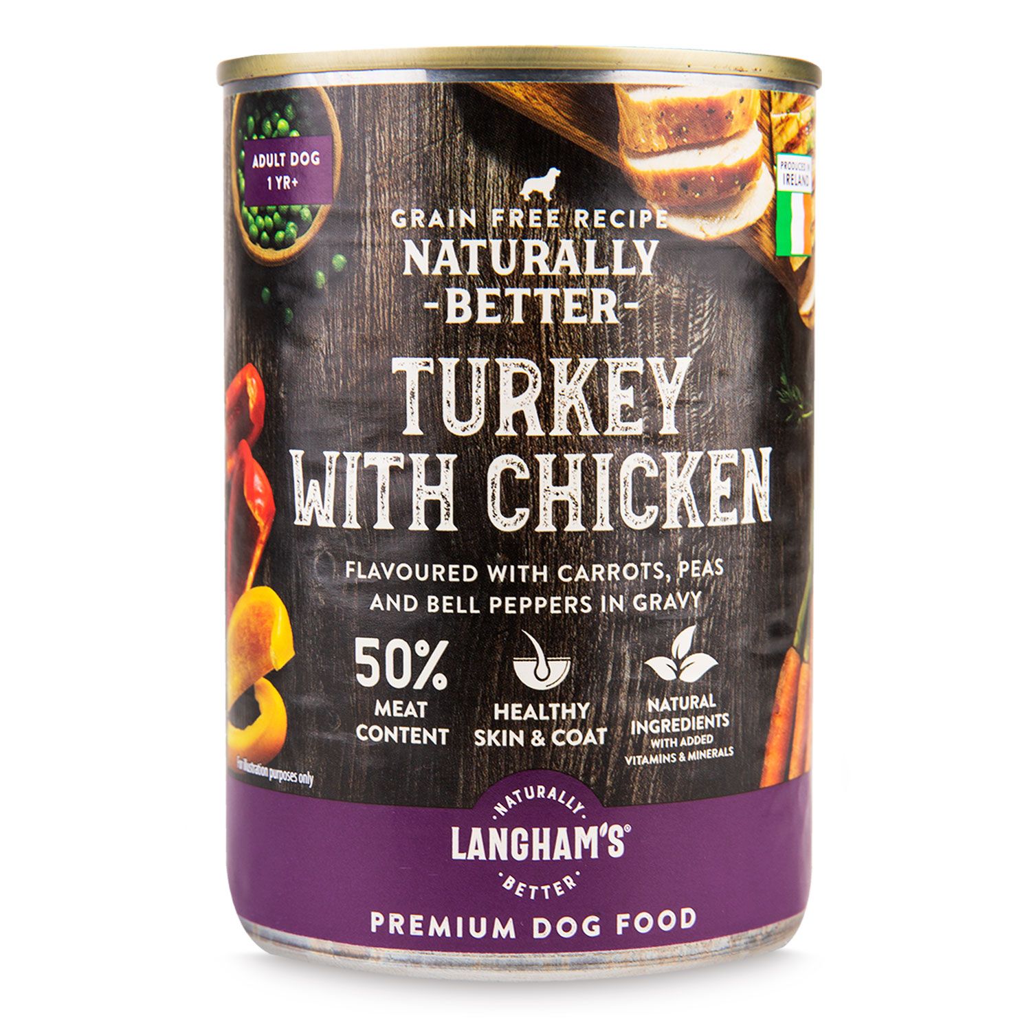 Turkey With Chicken Dog Food 390g Langham's ALDI.IE