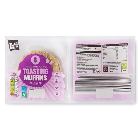 Multigrain Toasting Muffins 335g 6 Pack Village Bakery | ALDI.IE