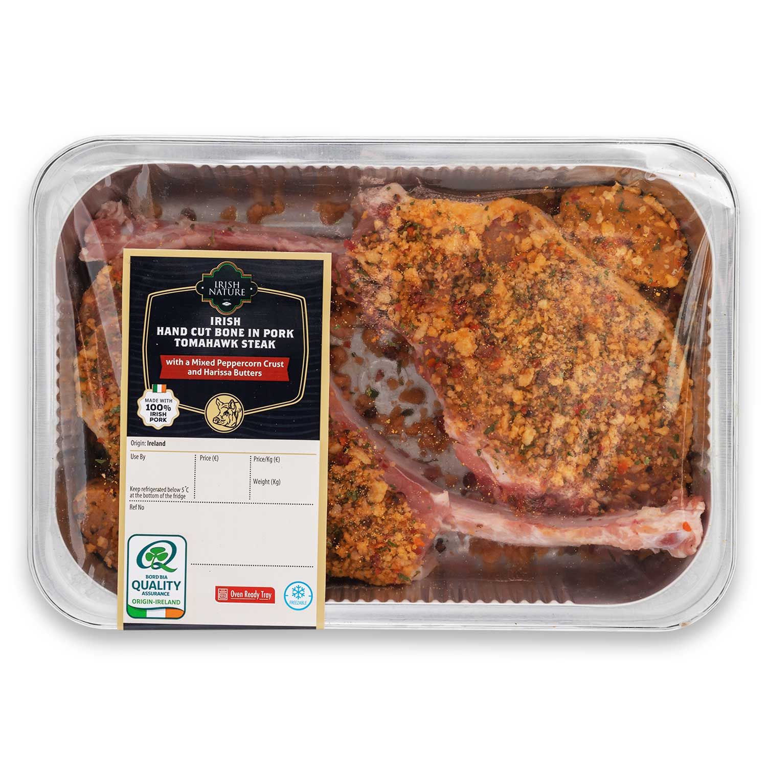 Irish Hand Cut Bone In Pork Tomahawk Steak 500g 730g Irish Nature Aldi Ie