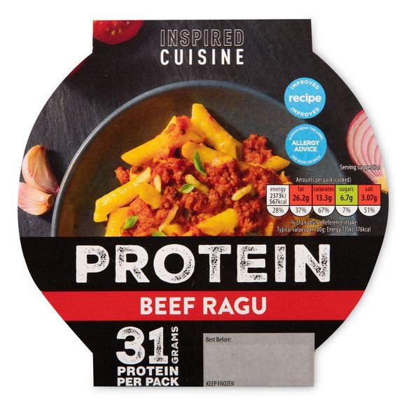 Protein Beef Ragu Pasta 350g Inspired Cuisine | ALDI.IE