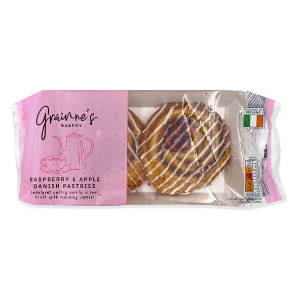 Raspberry & Apple Danish Pastries 170g 2 Pack Gráinne's Tea Room | ALDI.IE