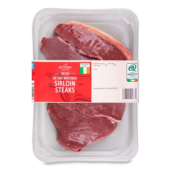 Irish 30 Day Matured Sirloin Steaks 440g Butcher's Selection ALDI.IE