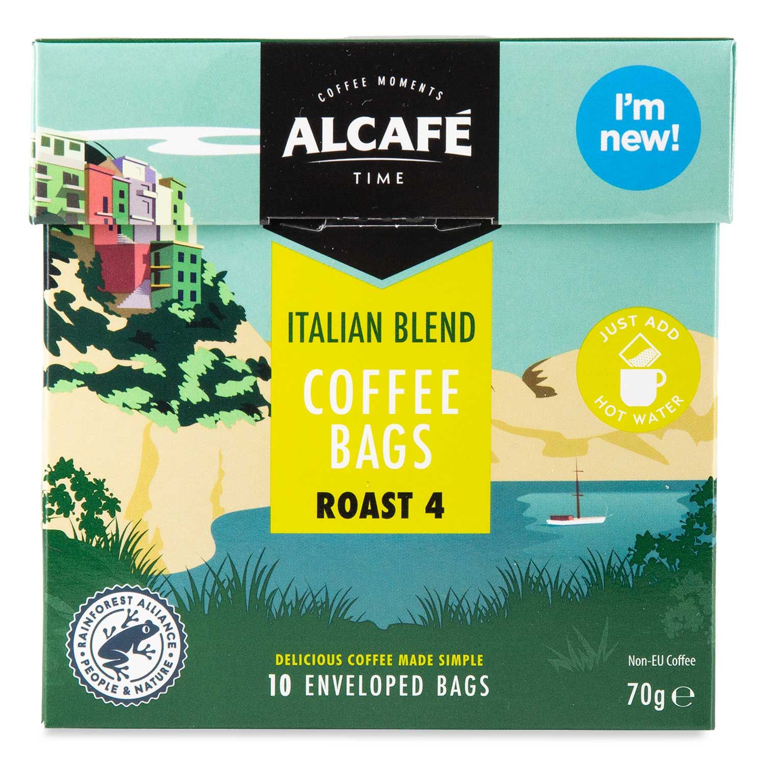 Italian Blend Coffee Bags 10 Pack Alcafé ALDI.IE