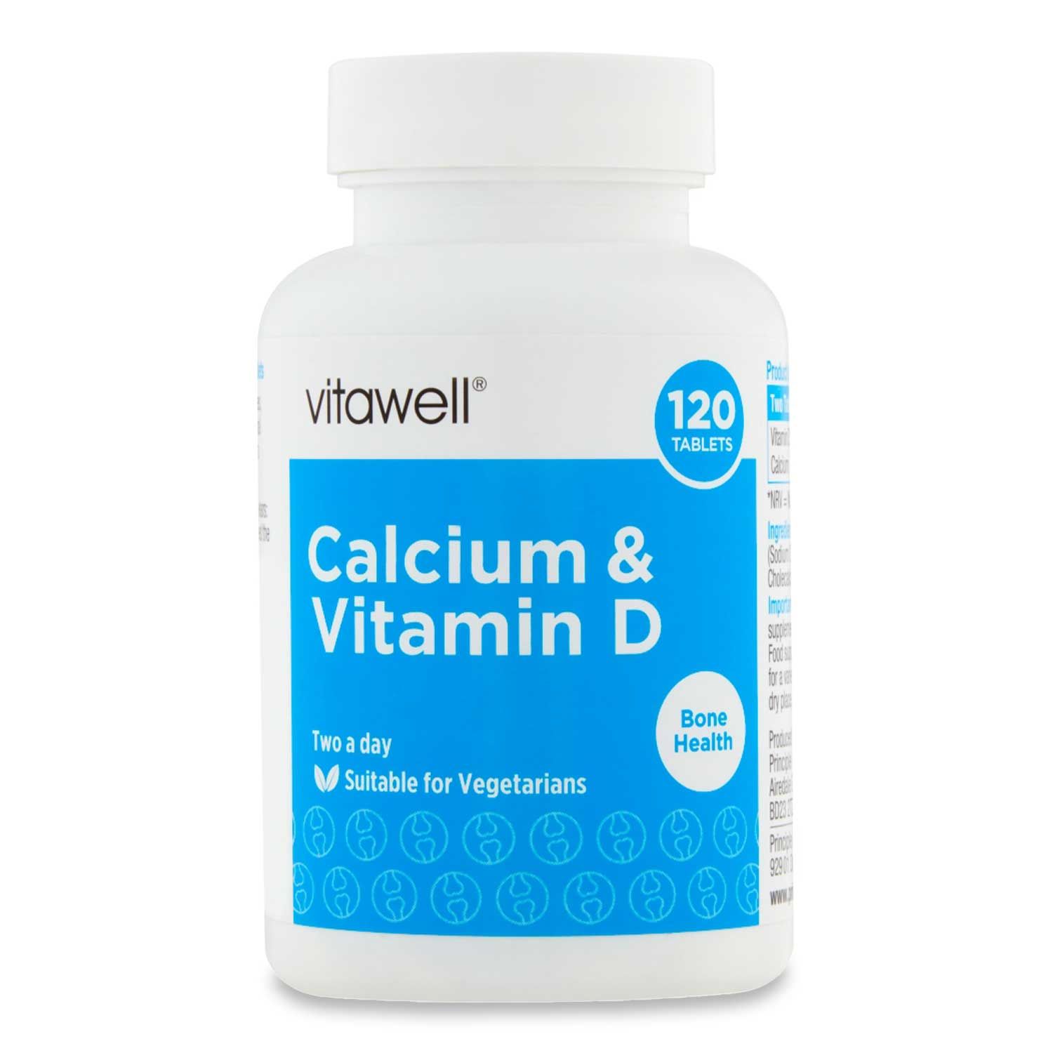 Calcium & Vitamin D Two A Day 120 Pack Vitawell | ALDI.IE