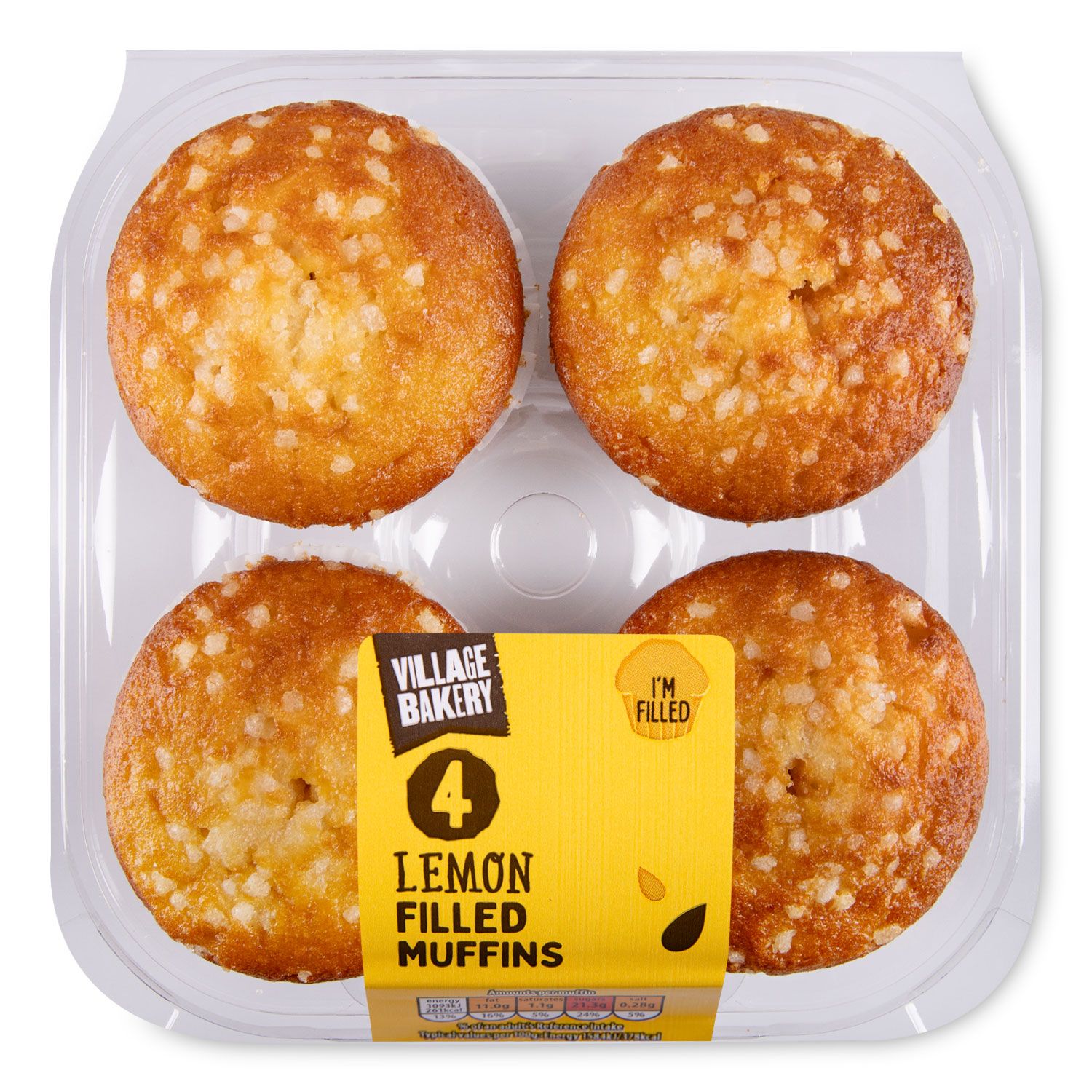 Lemon Filled Muffins 276g 4 Pack Village Bakery | ALDI.IE