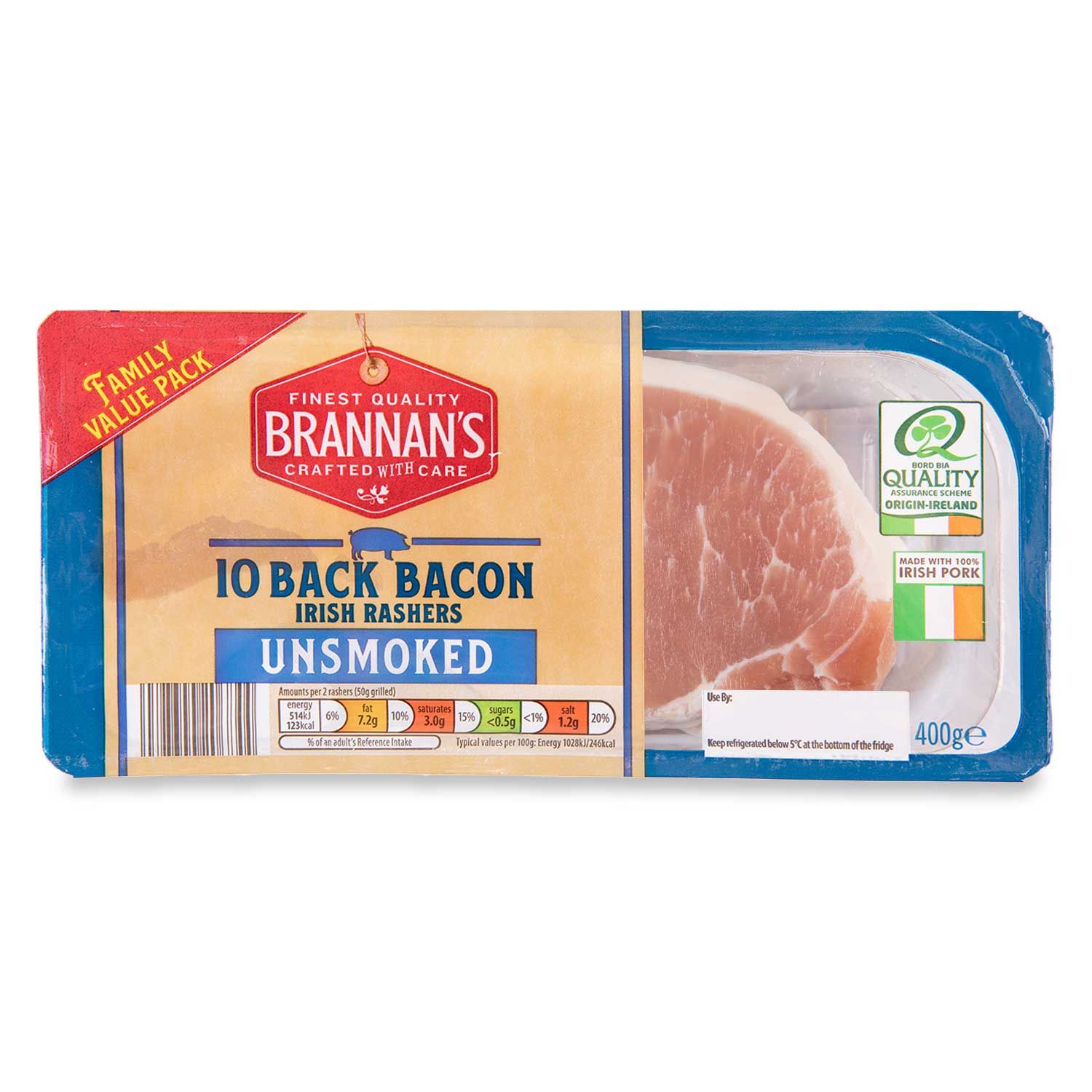 Back Bacon Irish Unsmoked Rashers 400g 10 Pack Brannan's | ALDI.IE