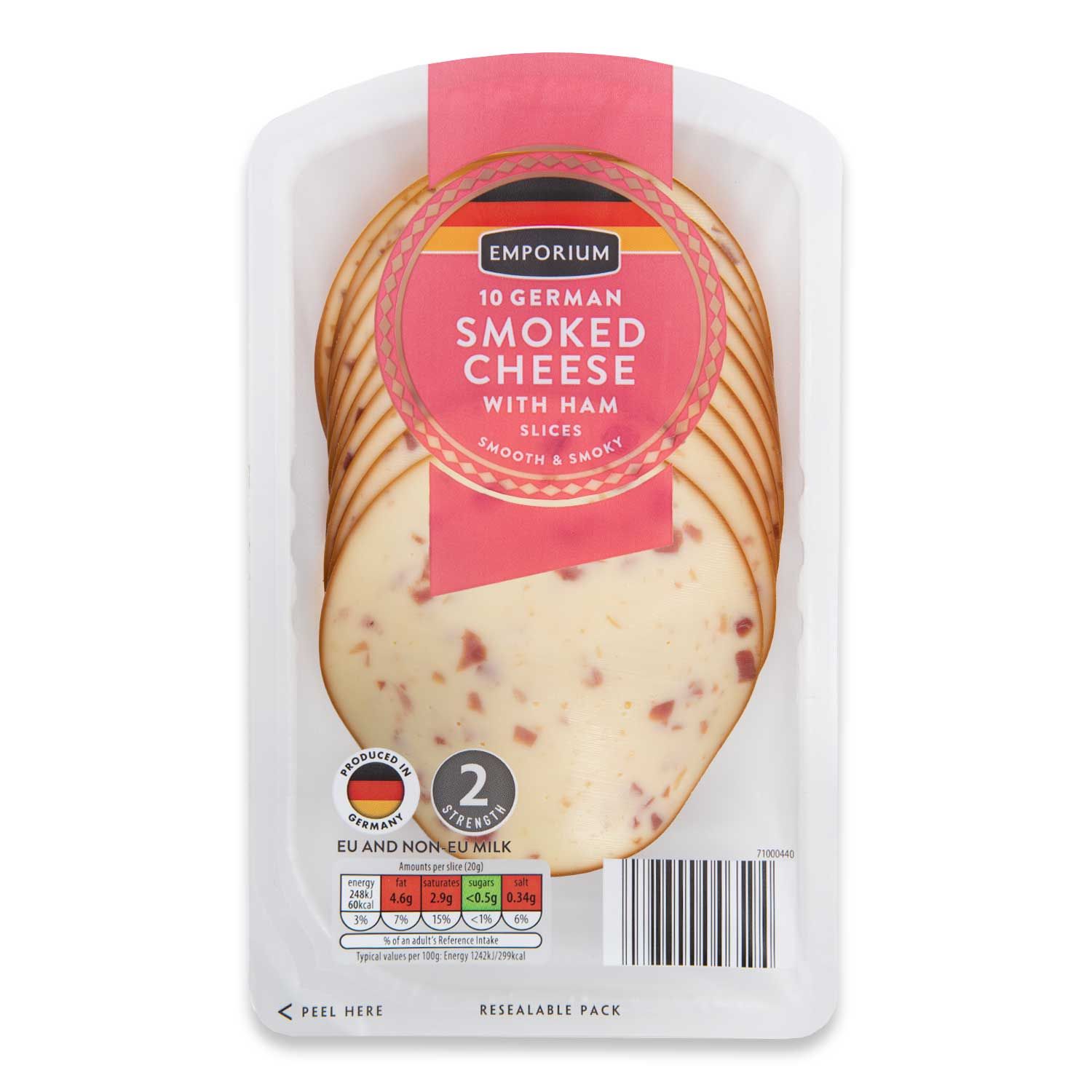 German Smoked Cheese Slices With Ham 200g 10 Pack Emporium ALDI.IE