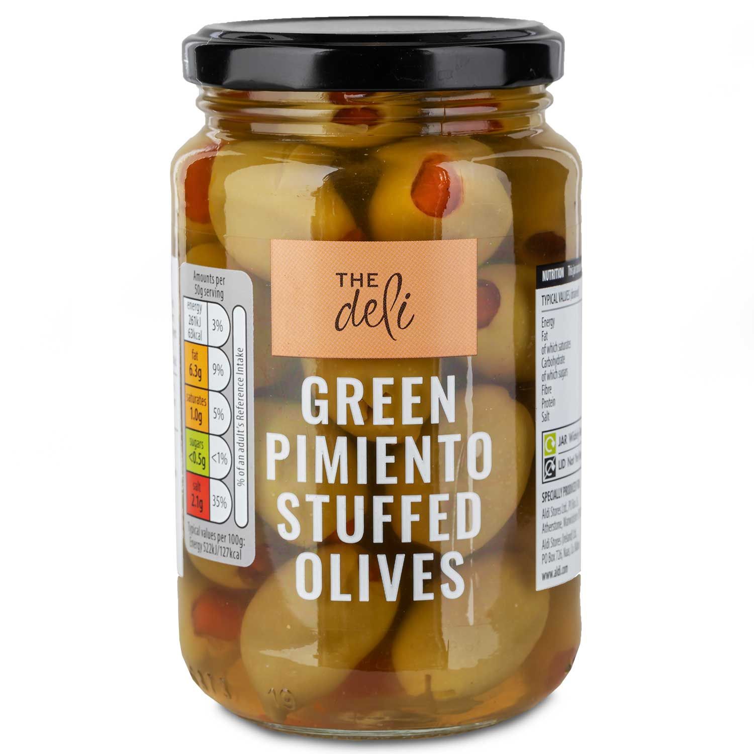 Green Pimiento Stuffed Olives 350g The Deli Aldiie