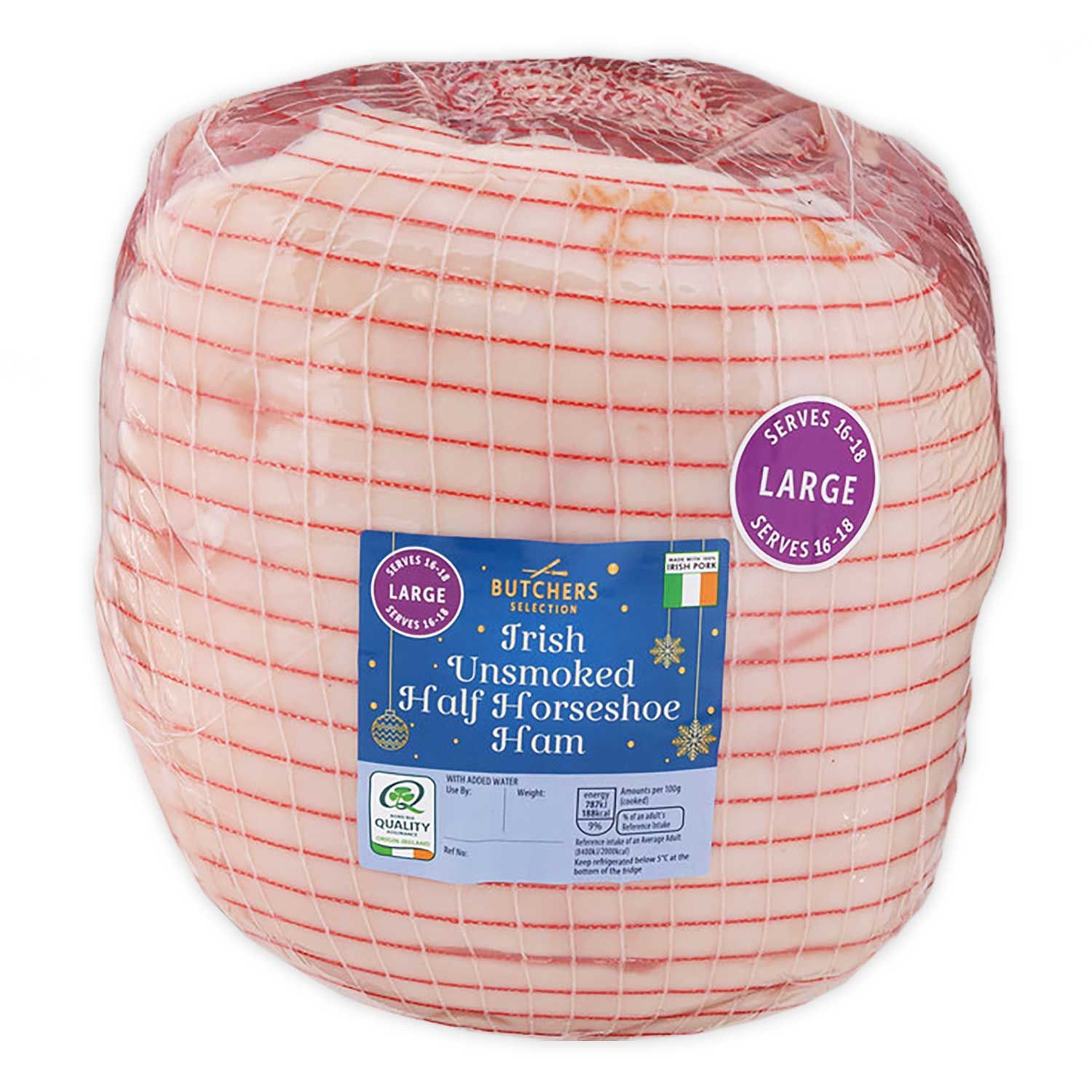 Irish Unsmoked Half Horseshoe Ham 4.8 - 5.2kg Butcher's Selection | ALDI.IE