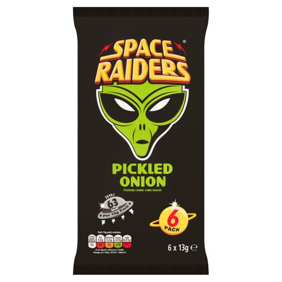 Pickled Onion Flavour Cosmic Corn Snack 6 X 13g Space Raiders | ALDI.IE