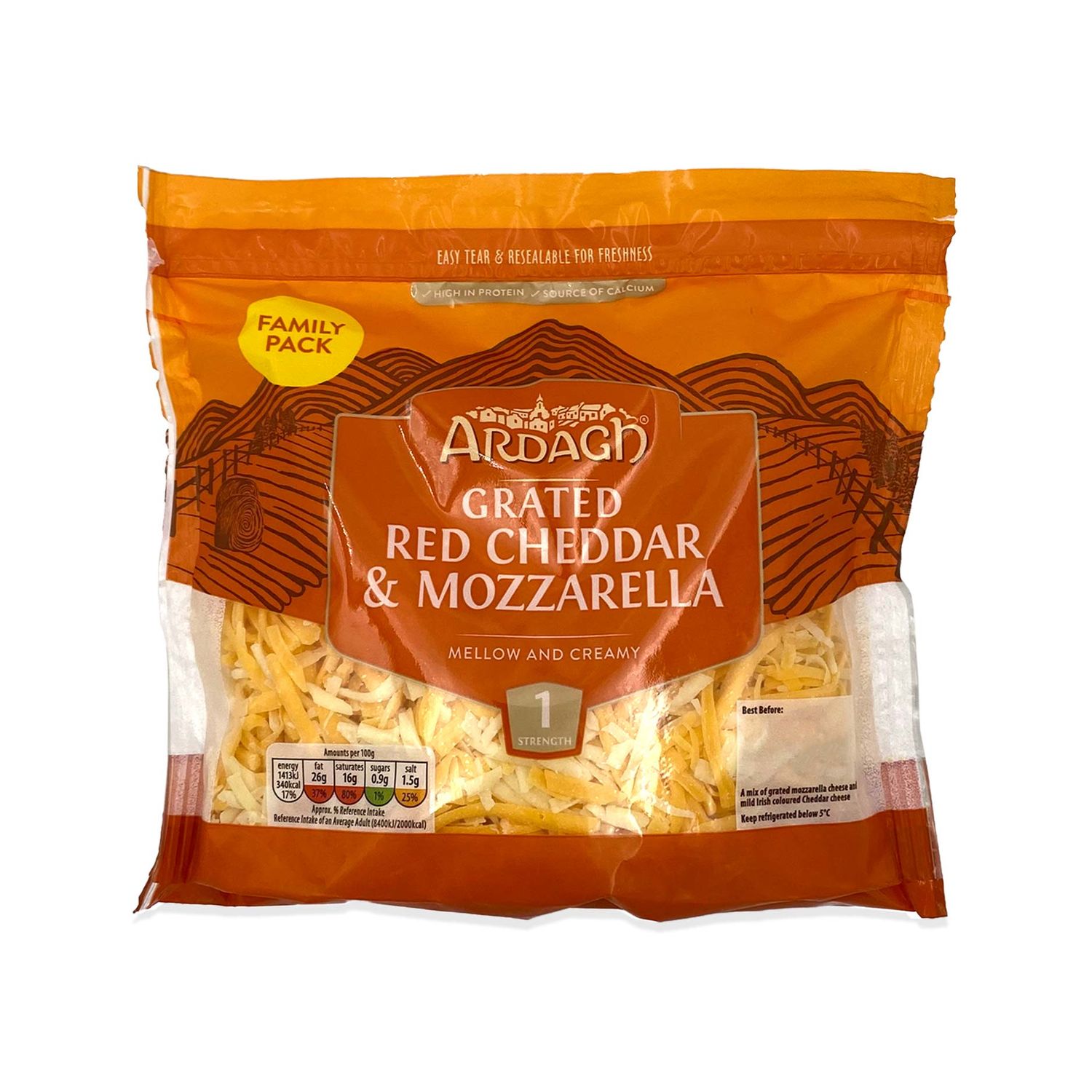 Grated Red Cheddar And Mozzarella 475g Ardagh