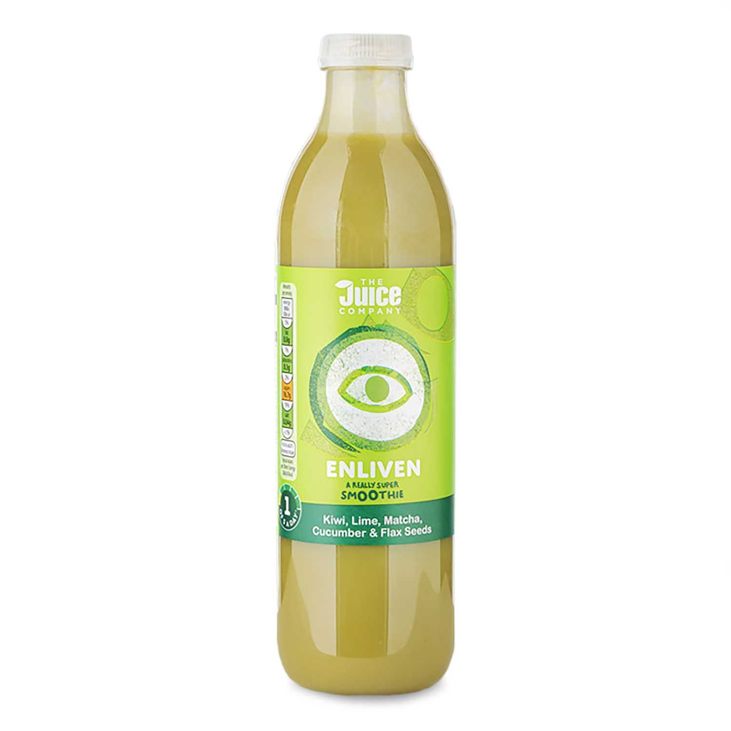 Enliven, Kiwi, Lime, Matcha, Cucumber & Flax Seeds Smoothie 750ml The Juice  Company 