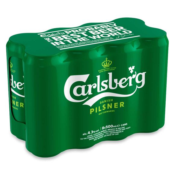 Danish Pilsner Beer Can 8x500ml Carlsberg | ALDI.IE