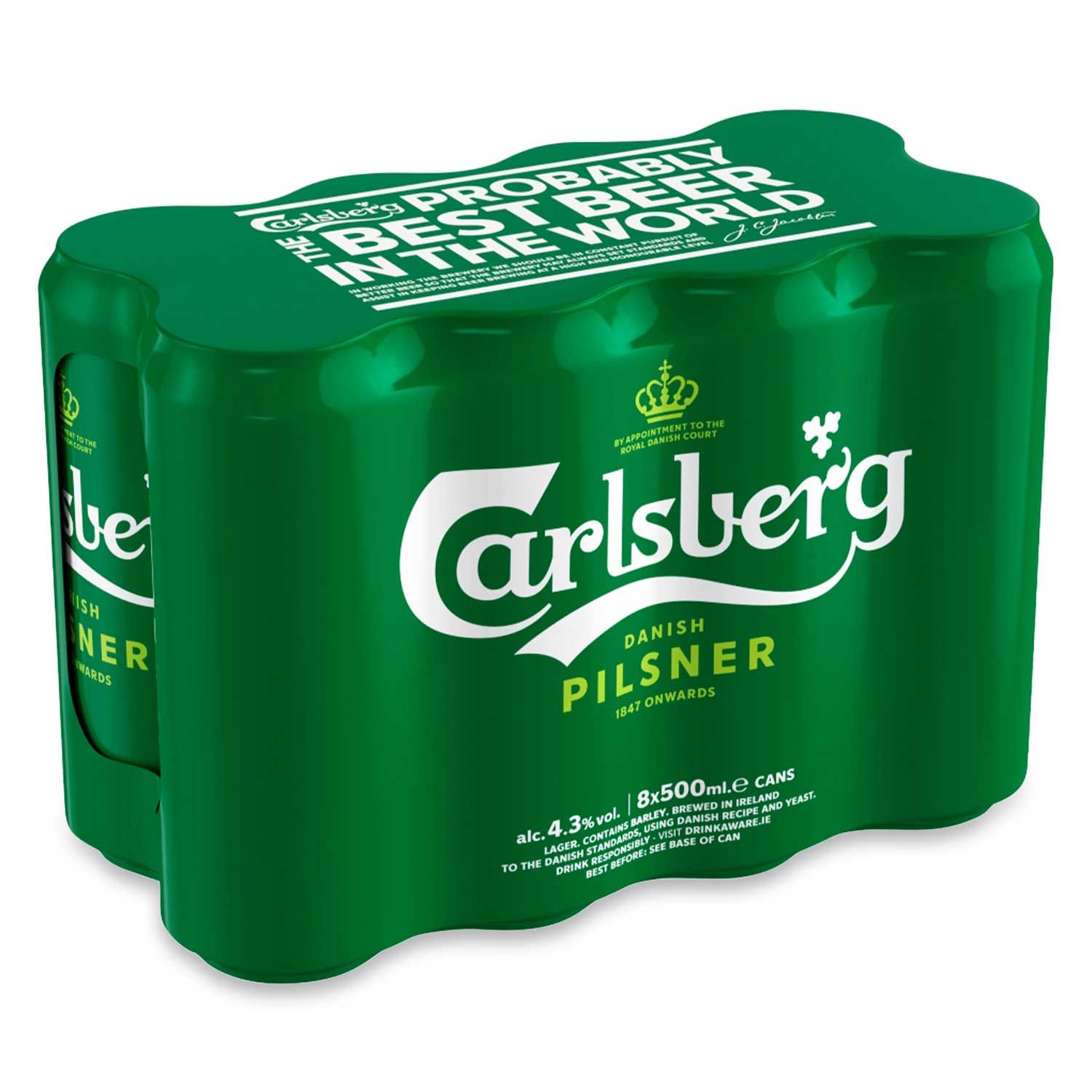 Danish Pilsner Beer Can 8x500ml Carlsberg | ALDI.IE