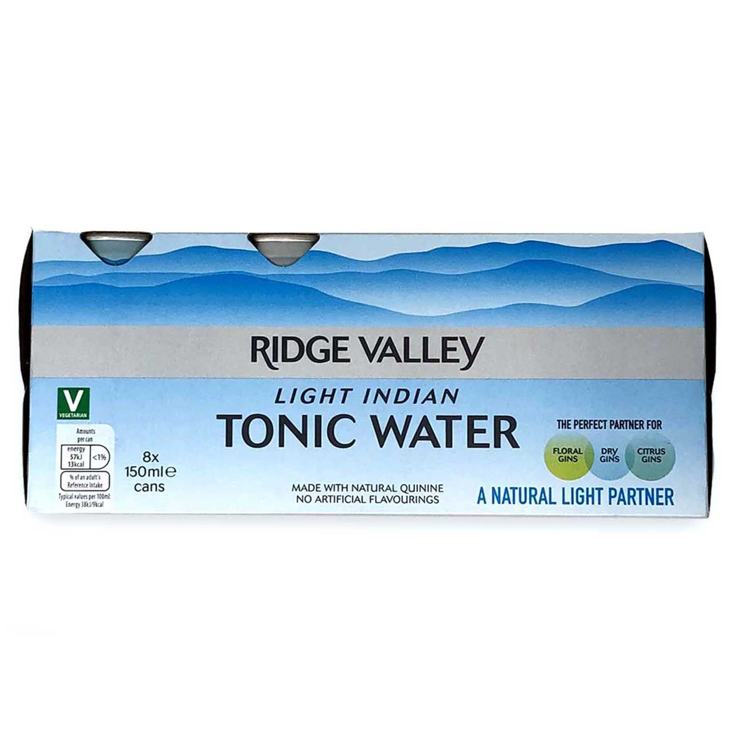 Ridge Valley Light Indian Tonic Water 8x150ml