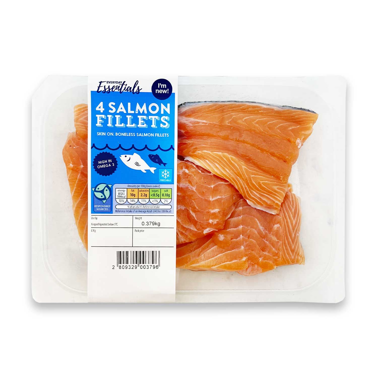 Everyday Essentials 4 Salmon Fillets Typically 0.4kg | ALDI